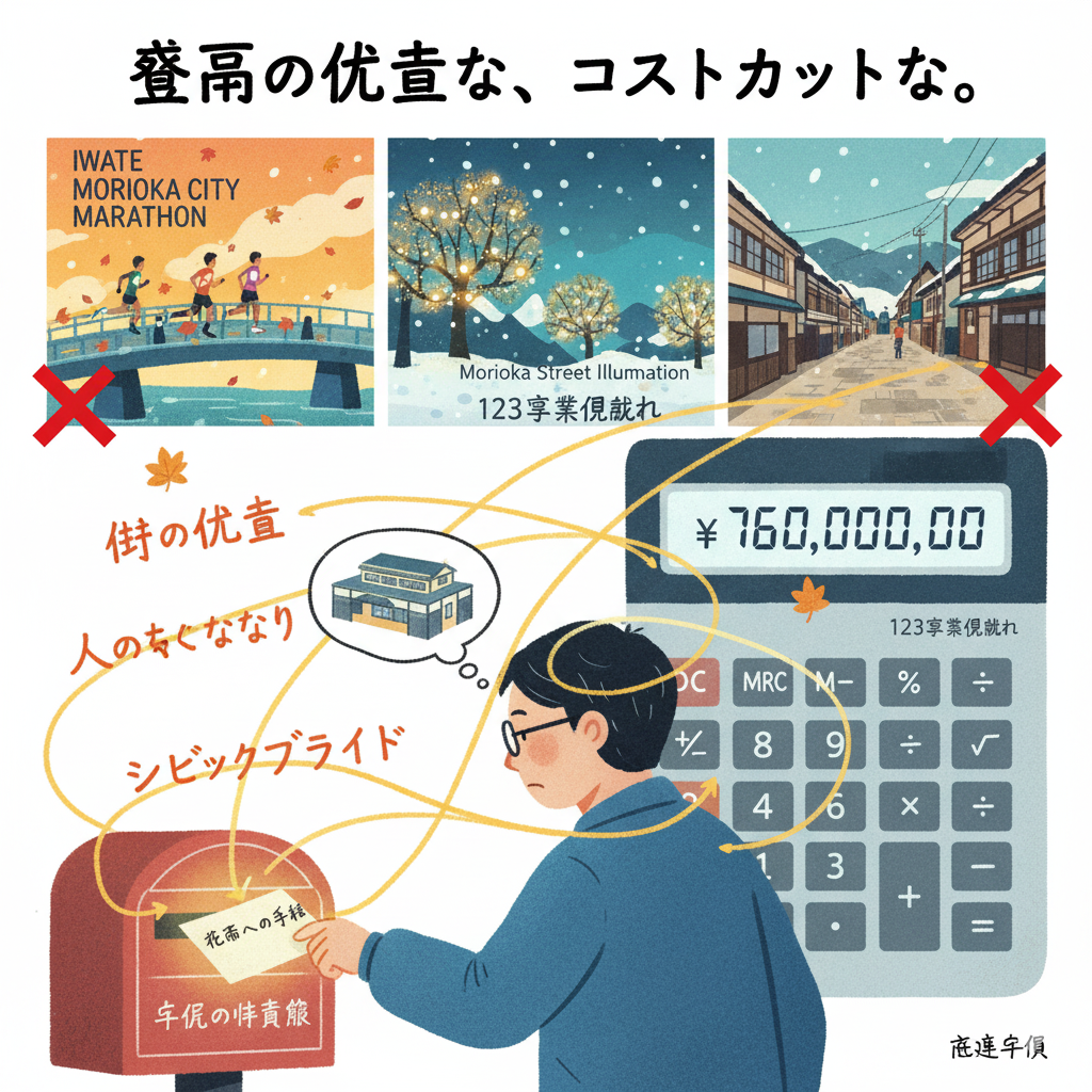 盛岡市「7.6億円 123事業見直し案」に関する市民の声と、地域文化・経済への深刻な影響について